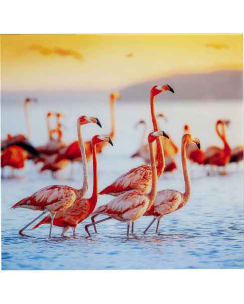 Картина на стекле Flamingo Family 80x80