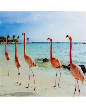 Картина на стекле Flamingo Walk 80x80