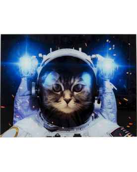 Картина на стекле Cat in Space 80x60
