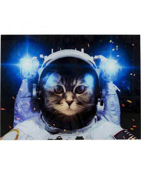 Картина на стекле Cat in Space 80x60