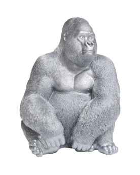 Деко фигура Monkey Gorilla Side XL Silver Matt