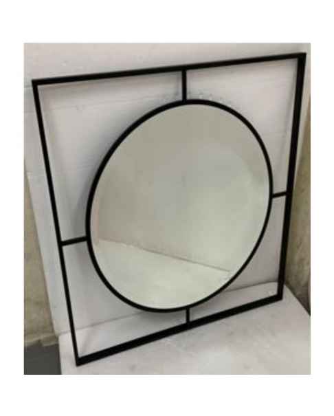 Настенное зеркало Stanford Frame Matt Black Ø90cm