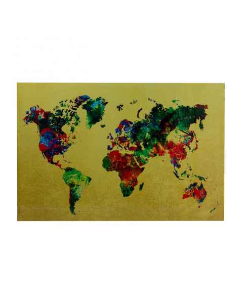 Картина на стекле Metallic Colourful Map 150x100cm