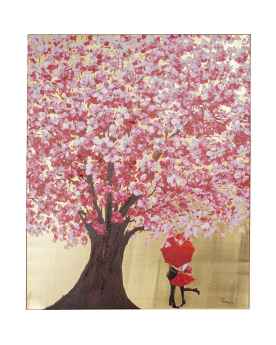 Картина маслом Flower Couple Gold Pink 100x80cm
