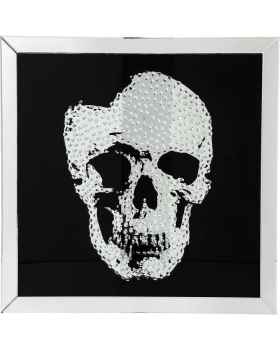 Картина в стеклянной раме Mirror Skull 100x100cm