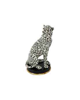 Статуэтка Sitting Leopard creme/black